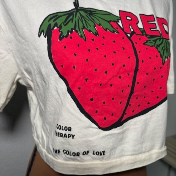 Farm Rio “Color Therapy” Strawberry Graphic Tee – Size Medium (Anthropologie) - Picture 4 of 5